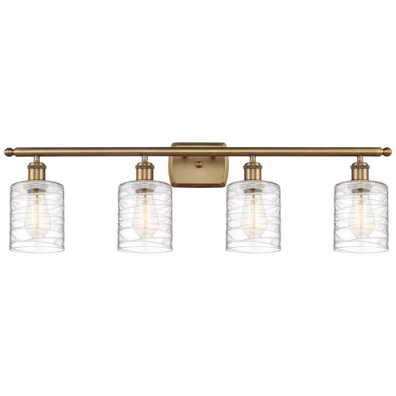 Image 1 Ballston Cobbleskill 5" 4 Light 36" Bath Light - Brushed Brass -