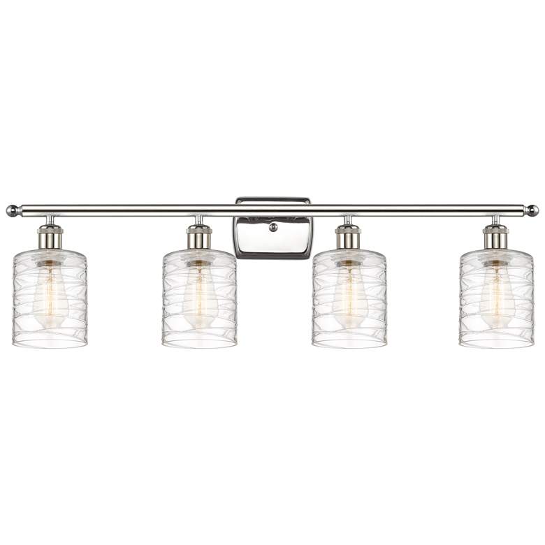 Image 1 Ballston Cobbleskill 5" 4 Light 36" Bath Light - Nickel - Clear S