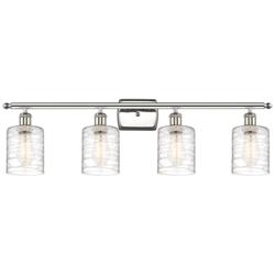 Ballston Cobbleskill 5" 4 Light 36" Bath Light - Nickel - Clear S