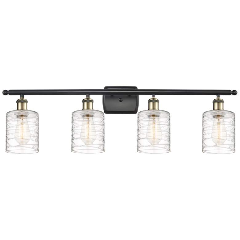 Image 1 Ballston Cobbleskill 5" 4 Light 36" LED Bath Light - Black Brass