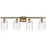 Ballston Cobbleskill 5" 4 Light 36" LED Bath Light - Brass - Clea