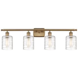 Ballston Cobbleskill 5" 4 Light 36" LED Bath Light - Brass - Clea Ballston Cobbleskill 5" 4 Light 36" LED Bath Light - Brass - Clea