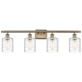 Ballston Cobbleskill 5" 4 Light 36" LED Bath Light - Brass - Deco Ballston Cobbleskill 5" 4 Light 36" LED Bath Light - Brass - Deco