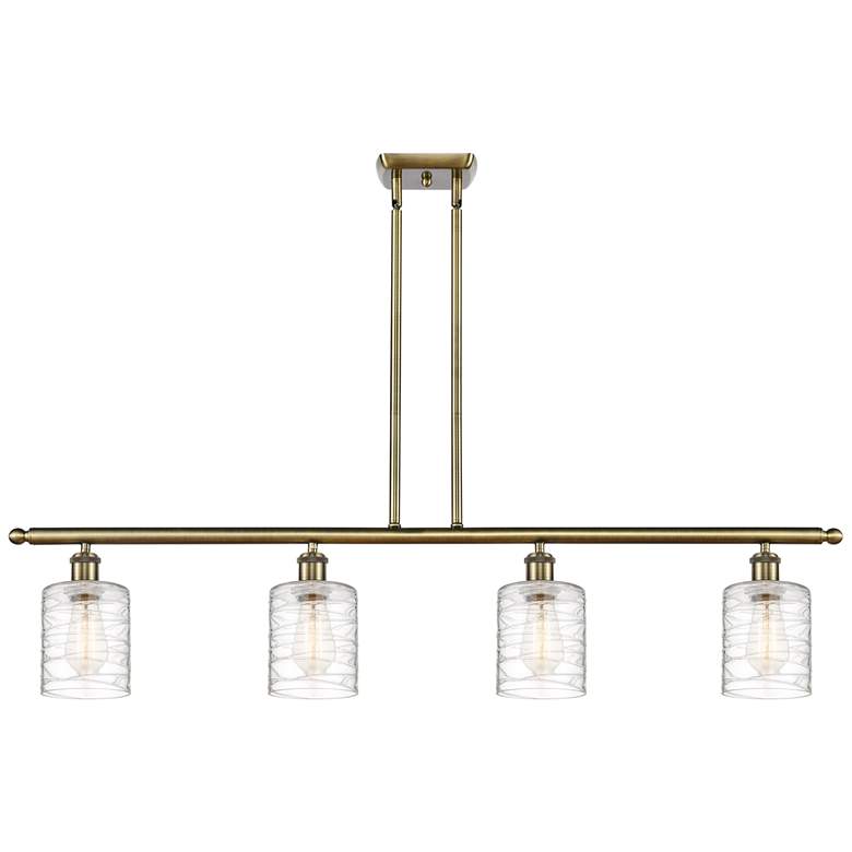 Image 1 Ballston Cobbleskill 5" 4 Light 48" Island Light - Brass - Deco