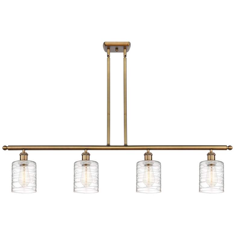 Image 1 Ballston Cobbleskill 5" 4 Light 48" Island Light - Brass - Deco