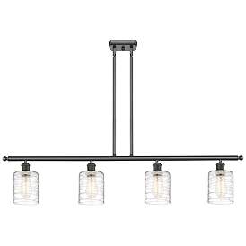 Image1 of Ballston Cobbleskill 5" 4 Light 48" Island Light - Bronze - Deco