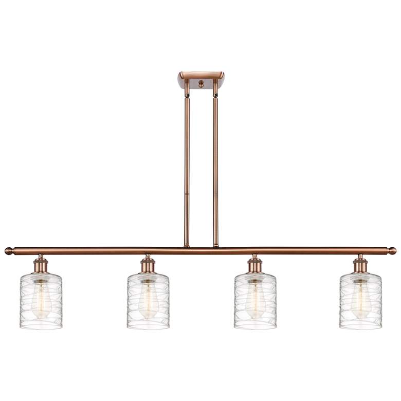 Image 1 Ballston Cobbleskill 5" 4 Light 48" Island Light - Copper - Deco