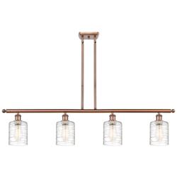 Ballston Cobbleskill 5" 4 Light 48" Island Light - Copper  - Deco
