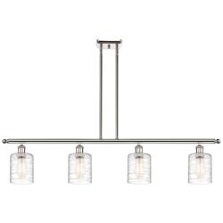 Ballston Cobbleskill 5" 4 Light 48" Island Light - Polished Nicke