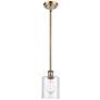 Ballston Cobbleskill 5" Antique Brass Mini Pendant w/ Clear Shade