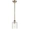 Ballston Cobbleskill 5" Antique Brass Mini Pendant w/ Deco Swirl Shade