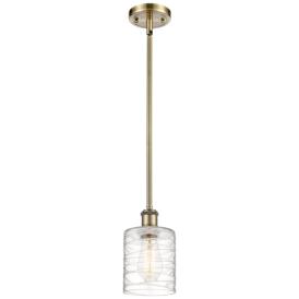 Ballston Cobbleskill 5" Antique Brass Mini Pendant w/ Deco Swirl Shade Ballston Cobbleskill 5" Antique Brass Mini Pendant w/ Deco Swirl Shade