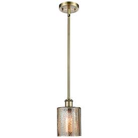Image1 of Ballston Cobbleskill 5" Antique Brass Mini Pendant w/ Mercury Shade