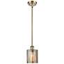 Ballston Cobbleskill 5" Antique Brass Mini Pendant w/ Mercury Shade