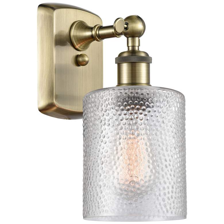 Image 1 Ballston Cobbleskill 5" Antique Brass Sconce w/ Clear Shade