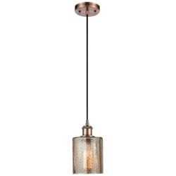 Ballston Cobbleskill 5" Antique Copper Corded Mini Pendant