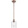 Ballston Cobbleskill 5" Antique Copper Mini Pendant w/ Clear Shade