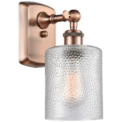 Ballston Cobbleskill 5" Antique Copper Sconce w/ Clear Shade