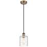 Ballston Cobbleskill 5" Brushed Brass Corded Mini Pendant w/ Deco Shad