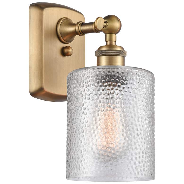 Image 1 Ballston Cobbleskill 5" Brushed Brass Sconce w/ Clear Shade
