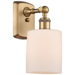 Ballston Cobbleskill 5" Brushed Brass Sconce w/ Matte White Shade