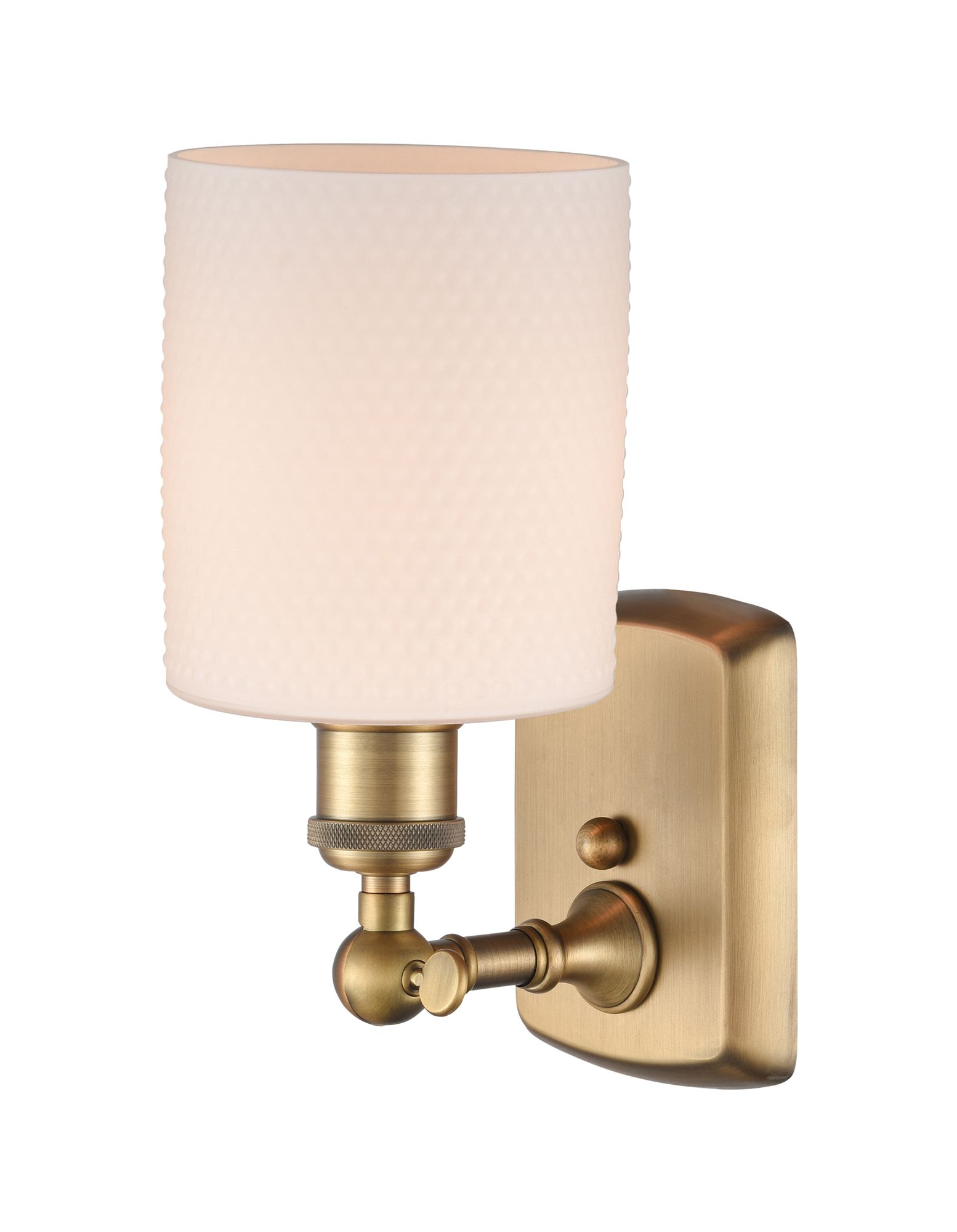 Image 3 Ballston Cobbleskill 5" Brushed Brass Sconce w/ Matte White Shade more views