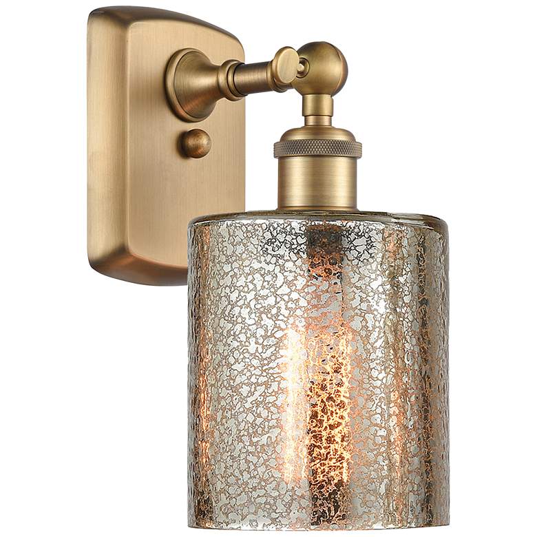 Image 1 Ballston Cobbleskill 5" Brushed Brass Sconce w/ Mercury Shade