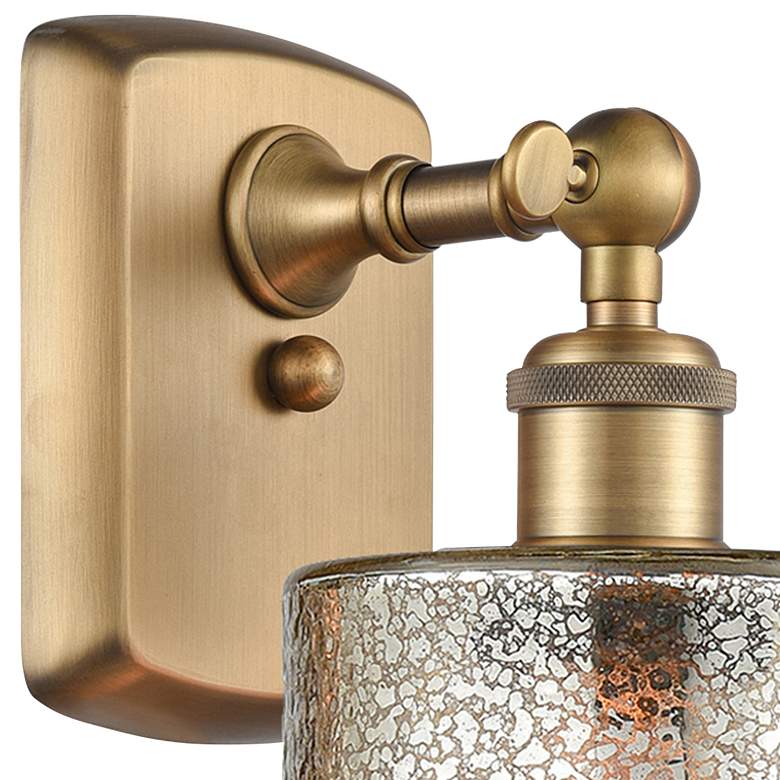 Image 2 Ballston Cobbleskill 5" Brushed Brass Sconce w/ Mercury Shade more views