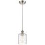 Ballston Cobbleskill 5" Brushed Nickel Corded Mini Pendant w/ Deco Sha