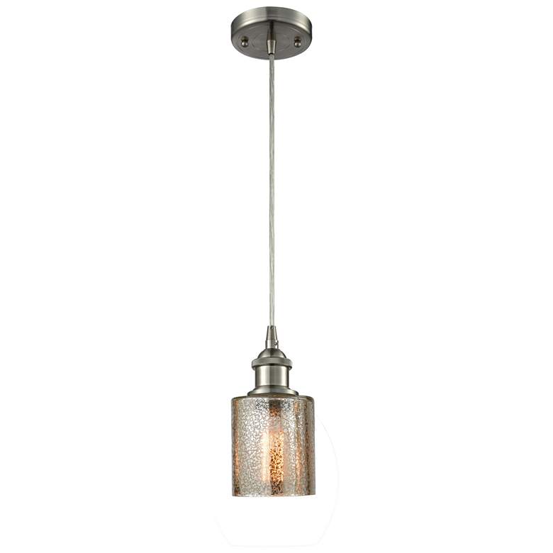 Image 1 Ballston Cobbleskill 5" Brushed Nickel Corded Mini Pendant w/ Mercury