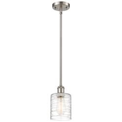 Ballston Cobbleskill 5" Brushed Satin Nickel Mini Pendant w/ Deco Shad