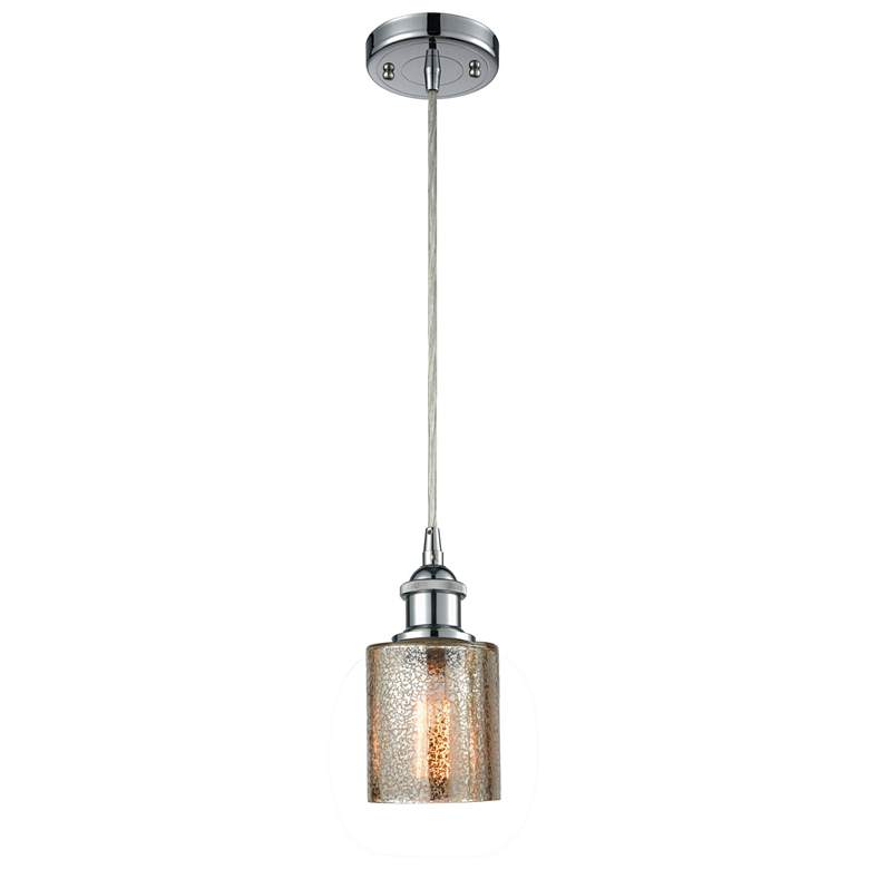 Image 1 Ballston Cobbleskill 5" Chrome Corded Mini Pendant w/ Mercury Shade