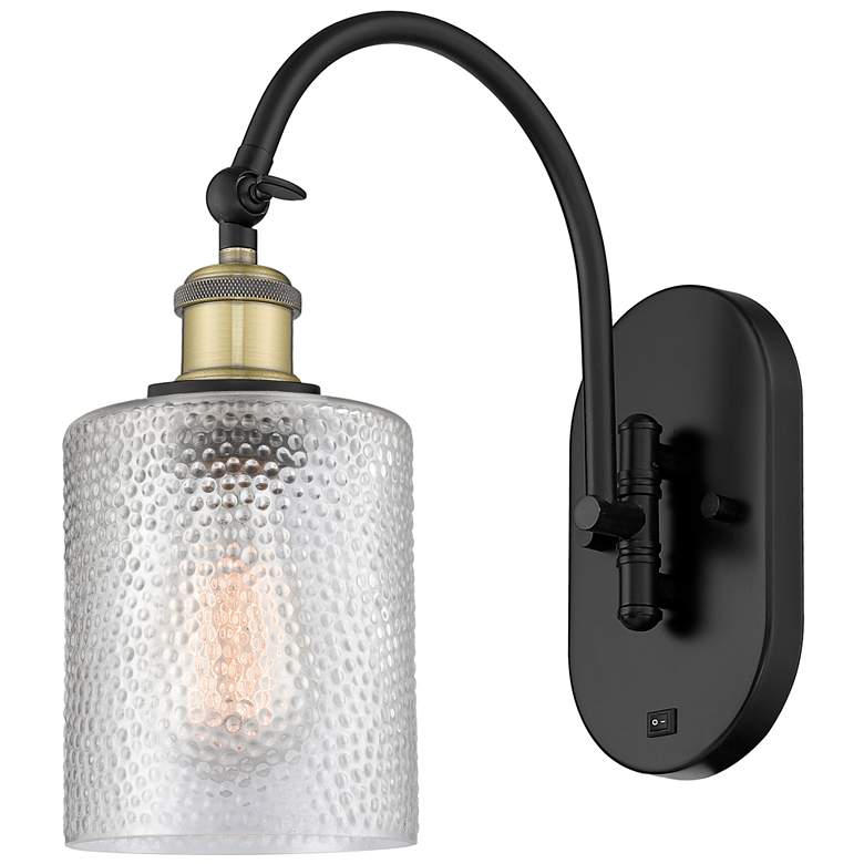 Image 1 Ballston Cobbleskill 5 inch Incandescent Sconce - Black Brass - Clear Shad