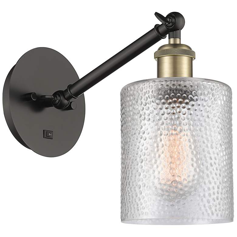 Image 1 Ballston Cobbleskill 5" Incandescent Sconce - Black Brass - Clear Shad