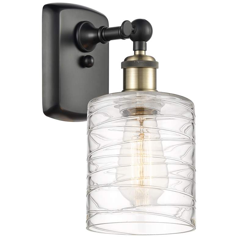 Image 1 Ballston Cobbleskill 5" Incandescent Sconce - Black Brass - Swirl Shad