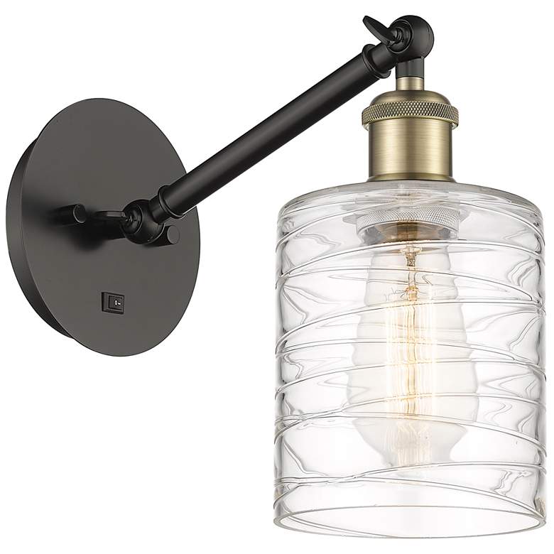 Image 1 Ballston Cobbleskill 5" Incandescent Sconce - Black Brass - Swirl Shad