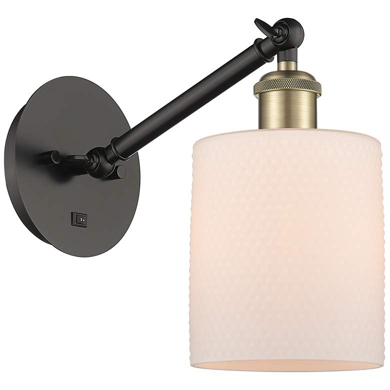 Image 1 Ballston Cobbleskill 5" Incandescent Sconce - Black Brass - White Shad