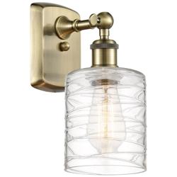 Ballston Cobbleskill 5" Incandescent Sconce - Brass - Deco Swirl Shade