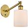 Ballston Cobbleskill 5" Incandescent Sconce - Brass Finish - White Sha