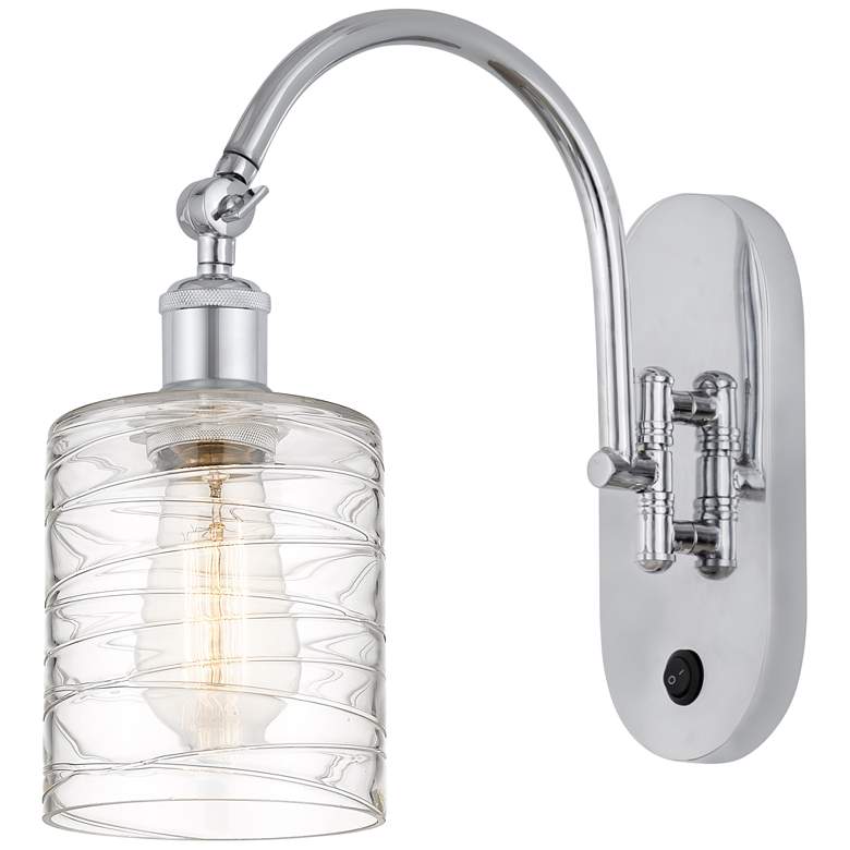 Image 1 Ballston Cobbleskill 5" Incandescent Sconce - Chrome Finish - Swirl Sh