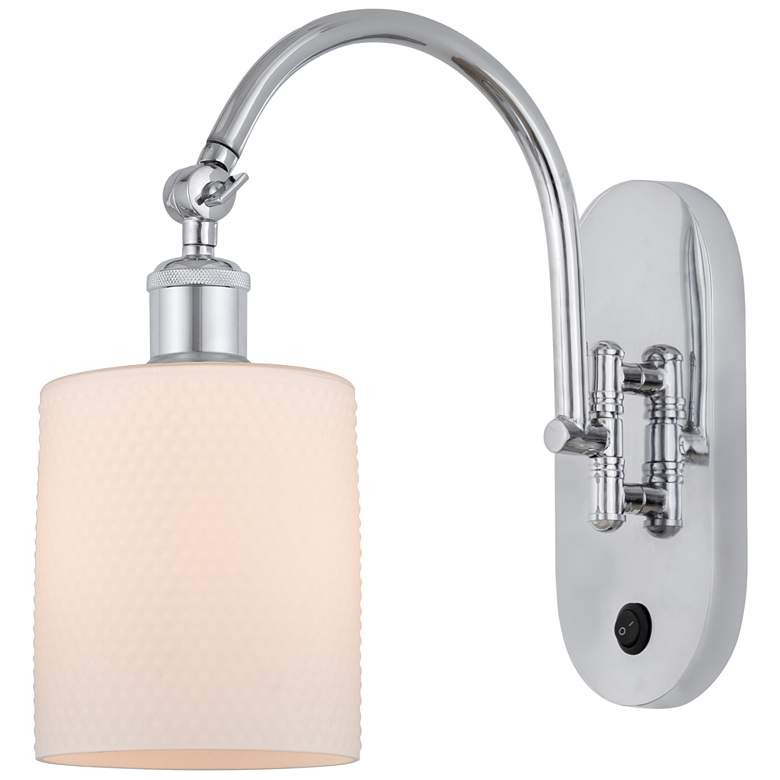 Image 1 Ballston Cobbleskill 5" Incandescent Sconce - Chrome Finish - White Sh