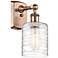 Ballston Cobbleskill 5" Incandescent Sconce - Copper - Deco Swirl Shad