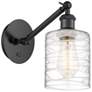 Ballston Cobbleskill 5" Incandescent Sconce - Matte Black - Swirl Shad