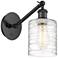 Ballston Cobbleskill 5" Incandescent Sconce - Matte Black - Swirl Shad