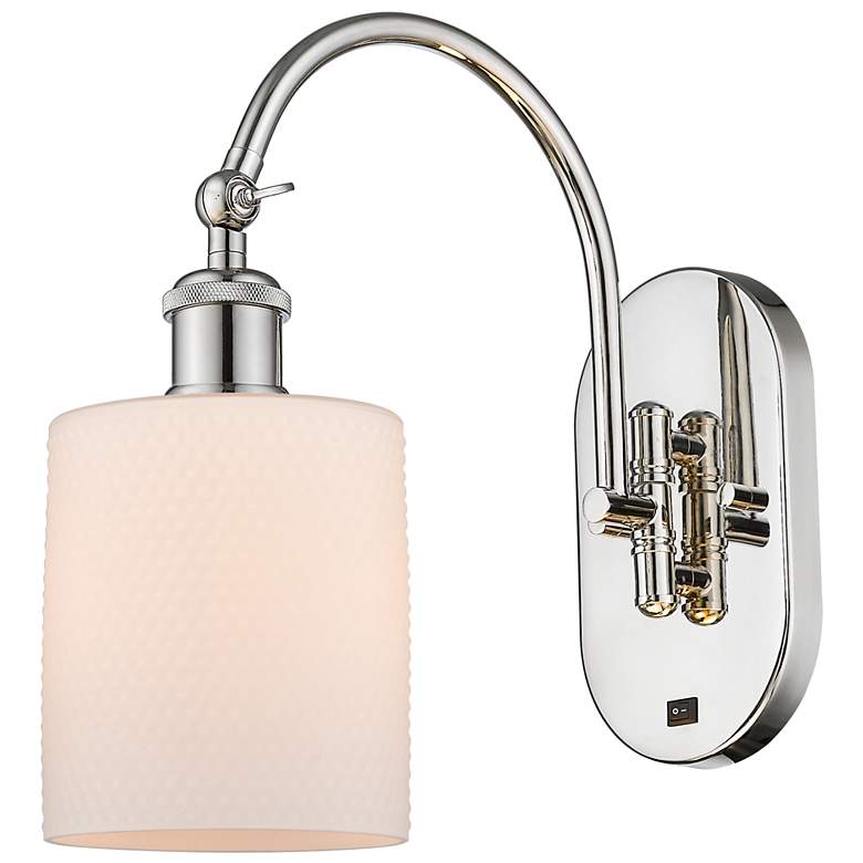Image 1 Ballston Cobbleskill 5" Incandescent Sconce - Nickel Finish - White Sh