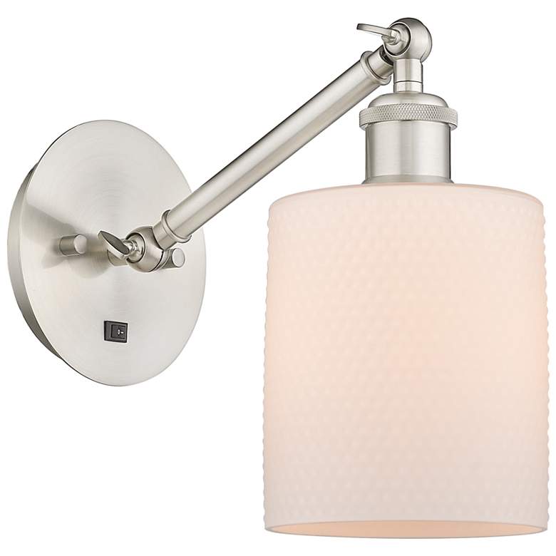 Image 1 Ballston Cobbleskill 5" Incandescent Sconce - Nickel Finish - White Sh