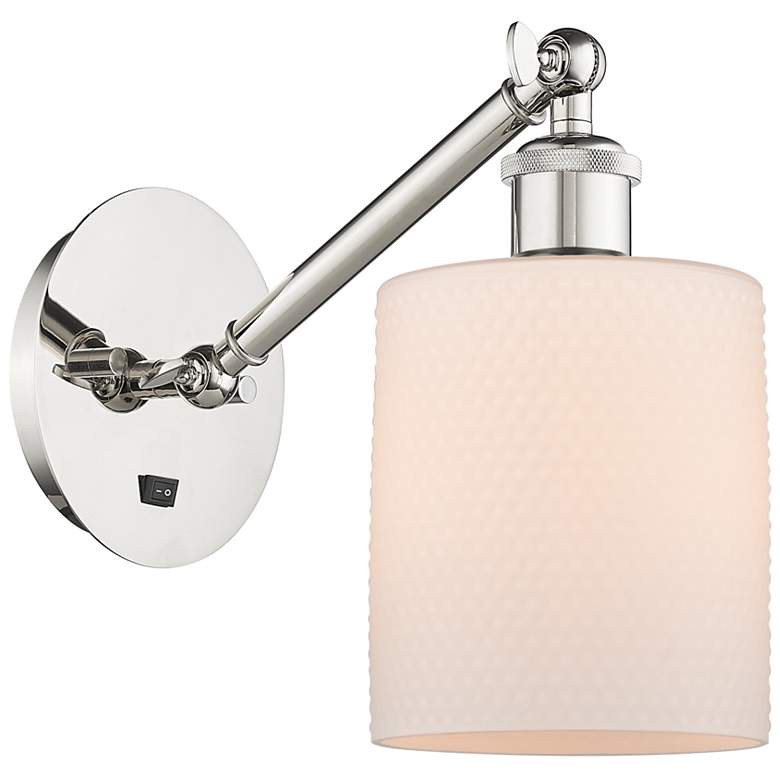 Image 1 Ballston Cobbleskill 5" Incandescent Sconce - Nickel - Matte White Sha