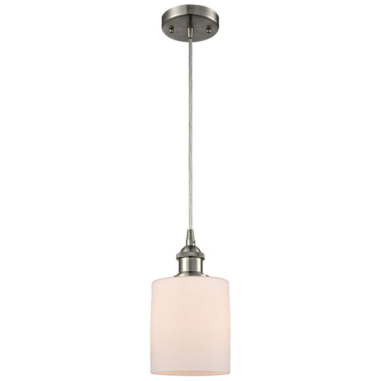 Image 1 Ballston Cobbleskill 5" LED Mini Pendant - Satin Nickel - Matte White