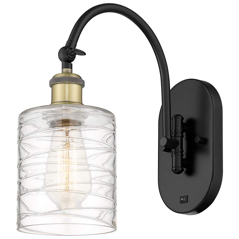 Image 1 Ballston Cobbleskill 5" LED Sconce - Black Brass Finish - Deco Swirl S