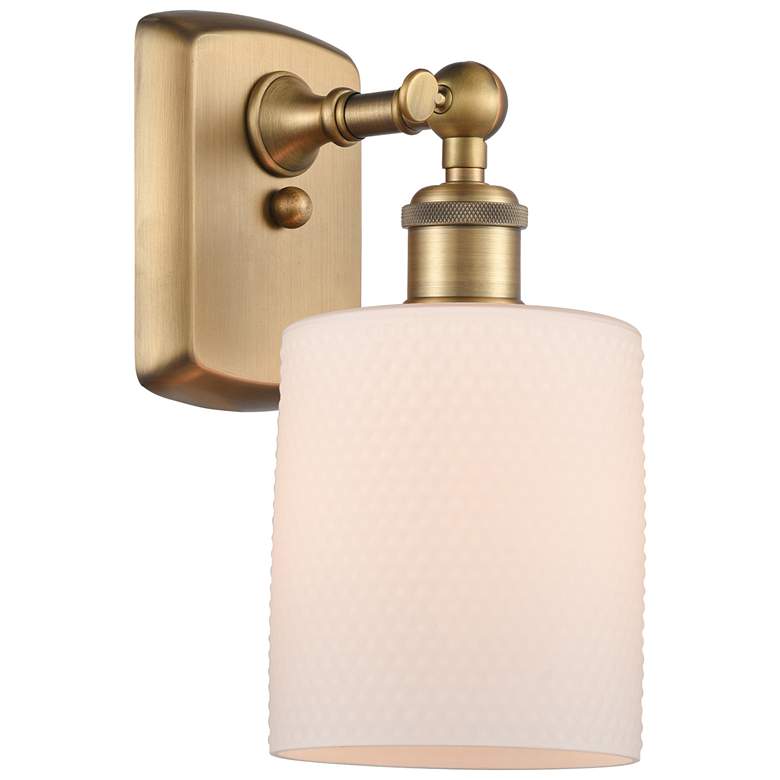 Image 1 Ballston Cobbleskill 5" LED Sconce - Brass Finish - Matte White Shade